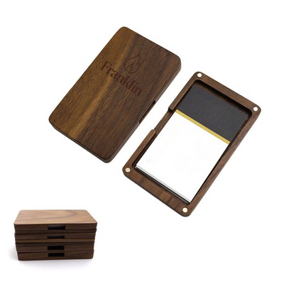 MOQ 10 Magnetic Walnut Business Card Holder