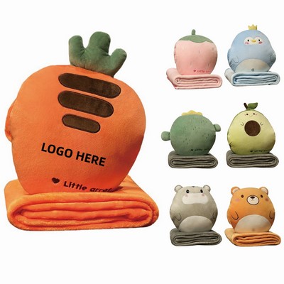 Cute Stuffed Blanket and Pillow Set