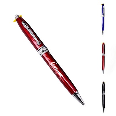 Lighted Textured Bullet Ballpoint Pen