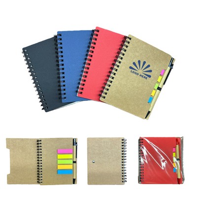 A6 Notebook With Pen And Sticky Note