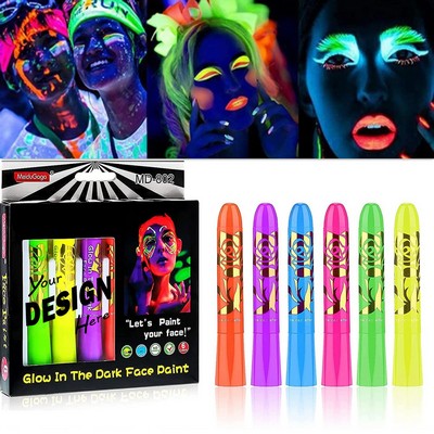 UV Glow Face Paint Crayon Set