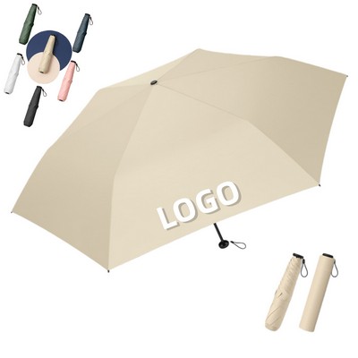 Ultra-light Carbon Fiber Three-fold Black Glue Coating All-weather Umbrella