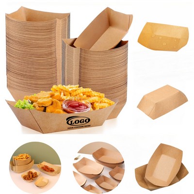 Disposable Boat Shaped Kraft Paper Food Tray