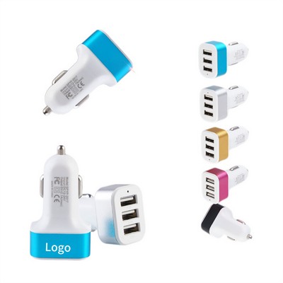 2.1 Amp Fast Charging Cable with 3-Port USB Car Charger