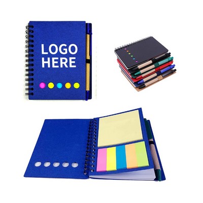 Coiled Notebook Set with Sticky Flags