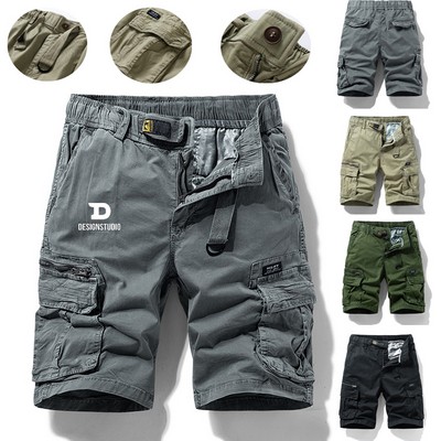Mens Summer Cotton Tactical Cargo Shorts