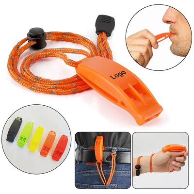 Lifeguard Plastic Rescue Signaling Safety Emergency Whistles with Lanyard