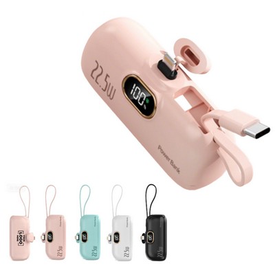 Pocket-Sized Capsule Tail Plug Fast Charge Power Bank