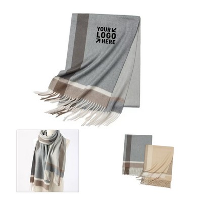 Fall Winter Plaid 100% Cashmere Scarf