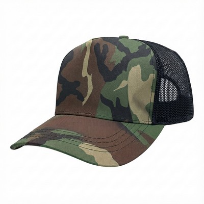 Camo/Mesh Hi 5 Panel Snap USA Made / Union-Solid Color