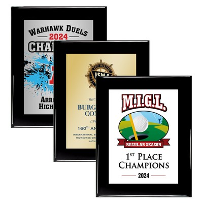 8" x 10" Black Piano Finish Plaque w/ Full Color Sublimated Imprint