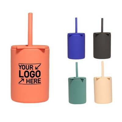 Silicone Toddler Smoothie Training Cups With Straw For Baby