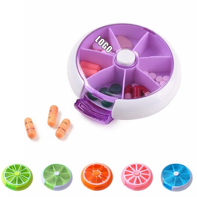 Round ABS Seven Compartment Pill Organizer