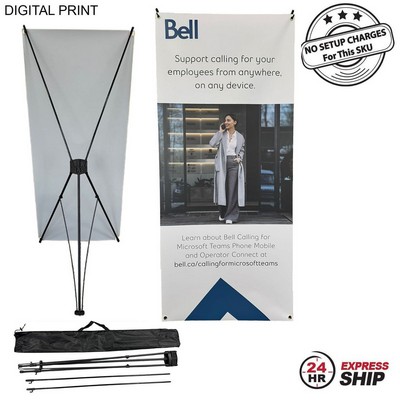 24Hr Express Ship - Tripod Banner with Graphics, 32x72, and Bag. NO SETUP CHARGE