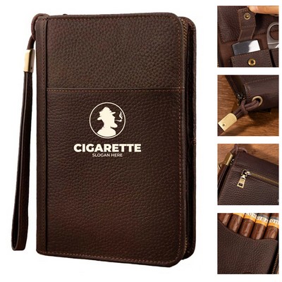 Genuine Leather Travel Cigar Case