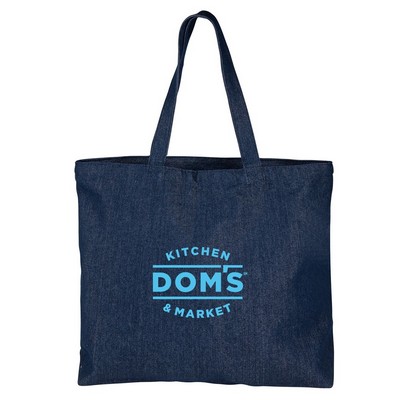 Denim Zippered Tote Bag