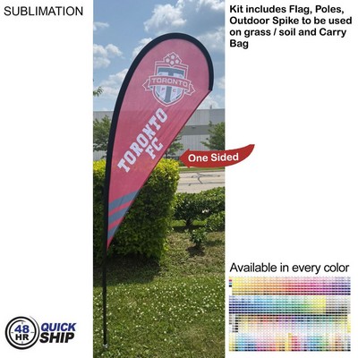 48Hr Quick Ship - 7.5' X-Small Tear Drop Flag Kit, Full Color Graphics One Side