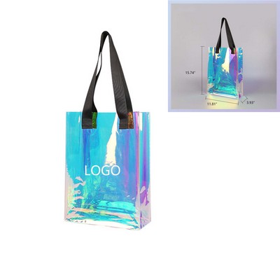 PVC Holographic Rainbow Iridescent Tote Bag