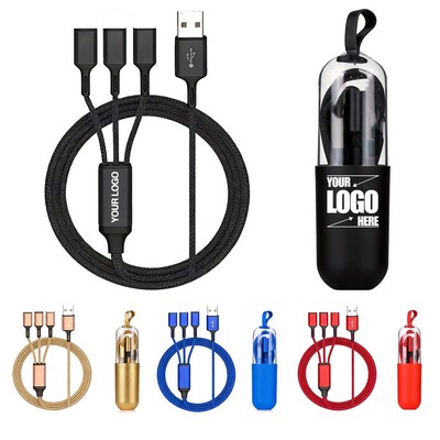 3-in-1 Charging Cable with Type-C, Capsule Case Packaging