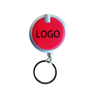 Round Plastic LED light Keychain