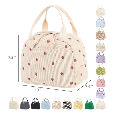 Corduroy Lunch Tote Bags