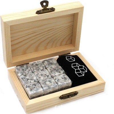 Whiskey Stones Gift Set with 9 Pcs Stones