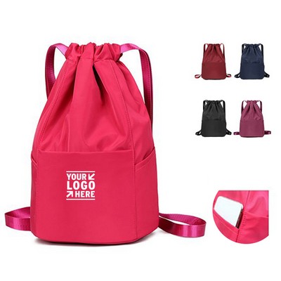 Versatile Multi-Compartment Drawstring Bag