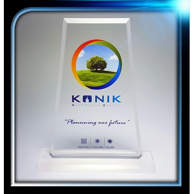 Frosted Series Acrylic Trapezoid Award w/Base (5"x7"x3/8")