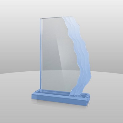 Vertical Mount Blue Wave Length Award (8"x5"x2")
