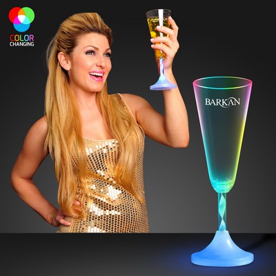 Champagne LED Spiral Stem Glass - PRINTED