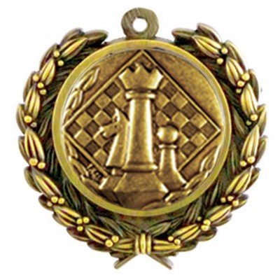 Stock Chess Medal w/ Wreath Edge (1 1/4")
