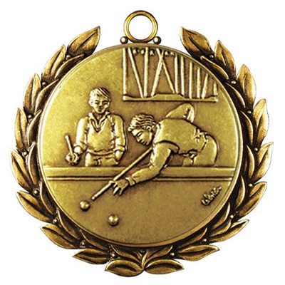 Regency Stock Medal w/ Wreath (Billiards) 2 3/4"