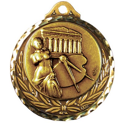 Stock Diamond Struck Medal (Arts) 2 3/4"