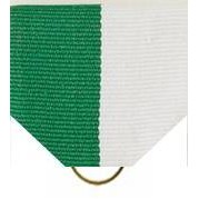 Pin Drape Ribbon, Green-White w/ Jump Ring