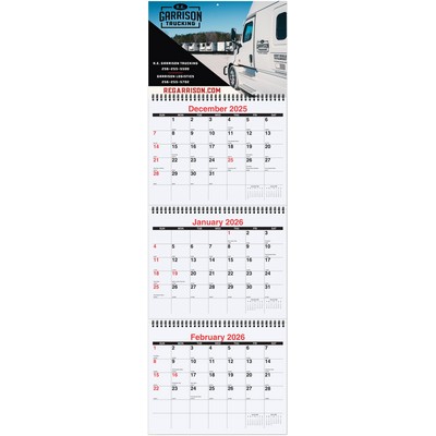 Large Three Month At A Glance Calendar (10 ¾" x 33 ¾")