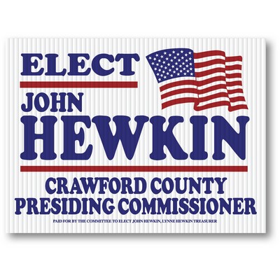 Custom Corrugated Plastic Sign (18"x24")(Full Color/ 1 Side)