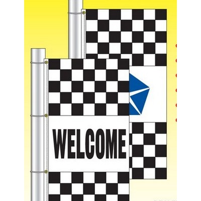 Dealer Logo Checkered Drape Flag (Chevrolet® - Blue)