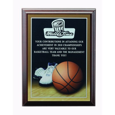 Basketball Photo Sports Plaque w/Laser Engraved Plate (8"x 10")