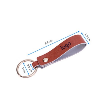 Silkscreen Pu Leather Keychain
