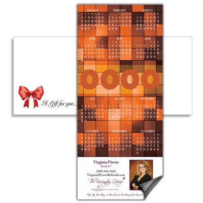 Magnetic Calendar with Envelope - Tangerine