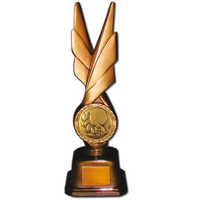 Stock Phoenix 12" Trophy with 2" Table Tennis Coin and Engraving Plate
