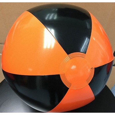 16" Inflatable Beach Ball w/ Orange/ Black Alternating Panels