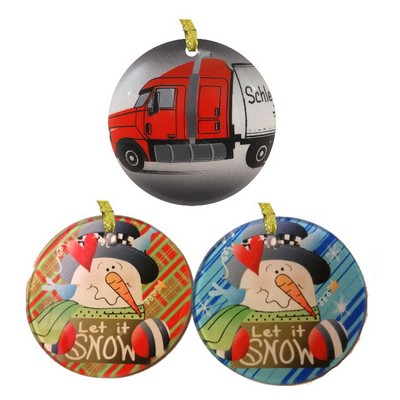 3.5" Round Glass Ornament