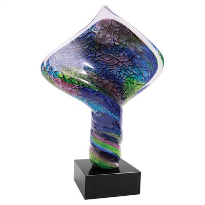 Diamond Twist Art Glass Award 13"H