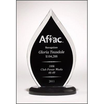 Flame Series Clear Acrylic Award w/Black Silk Screened Back (5.5"x 9")