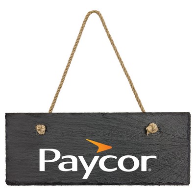 10" x 4" Rectangle Slate Decor with Hanger String