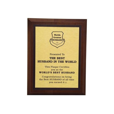 The Best Husband In The World Plaque- (Gold)