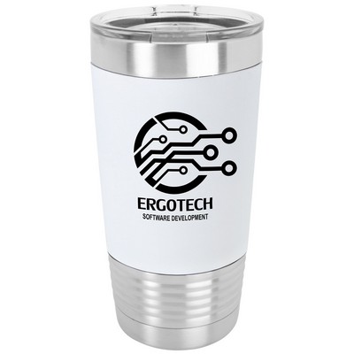 Stainless Steel Tumbler w/White Silicone Grip