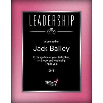 9" x 12" Splash of Color Plaque - Black & Pink