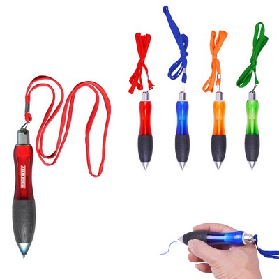 Click Activated Pen w/Lanyard